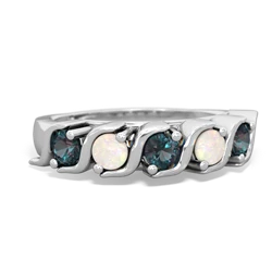 Alexandrite Anniversary Band 14K White Gold ring R2089