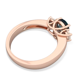 Alexandrite Three Stone Round Trellis 14K Rose Gold ring R4018