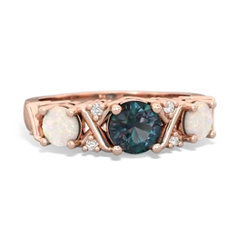 Alexandrite Hugs And Kisses 14K Rose Gold ring R5016