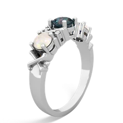 Alexandrite Hugs And Kisses 14K White Gold ring R5016