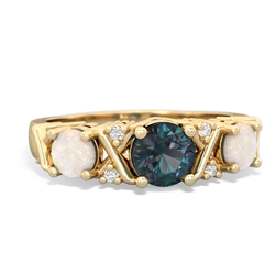 Alexandrite Hugs And Kisses 14K Yellow Gold ring R5016