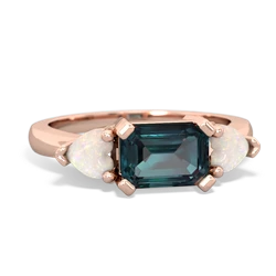 Alexandrite Three Stone 14K Rose Gold ring R5235