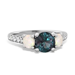 Alexandrite Pave Trellis 14K White Gold ring R5500