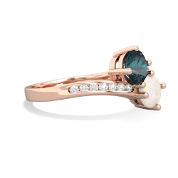 Alexandrite Channel Set Two Stone 14K Rose Gold ring R5303