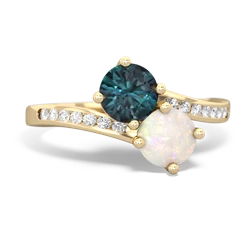 Alexandrite Channel Set Two Stone 14K Yellow Gold ring R5303