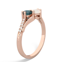 Alexandrite Infinity Pave Two Stone 14K Rose Gold ring R5285