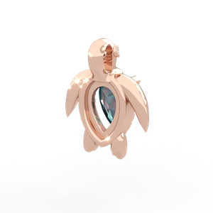 Alexandrite Baby Sea Turtle 14K Rose Gold pendant P5241