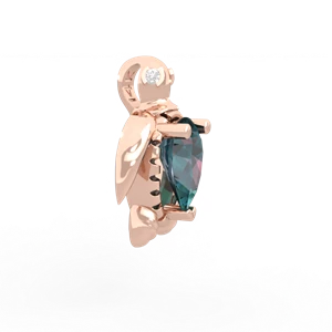 Alexandrite Baby Sea Turtle 14K Rose Gold pendant P5241