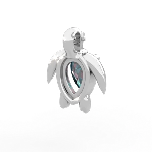 Alexandrite Baby Sea Turtle 14K White Gold pendant P5241