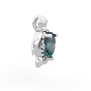 Alexandrite Baby Sea Turtle 14K White Gold pendant P5241