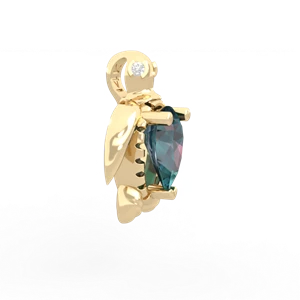 Alexandrite Baby Sea Turtle 14K Yellow Gold pendant P5241