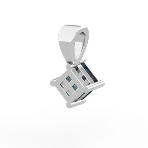 Alexandrite 5Mm Princess Solitaire 14K White Gold pendant P1789