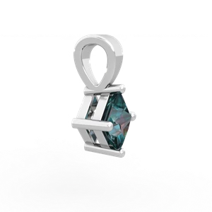 Alexandrite 5Mm Princess Solitaire 14K White Gold pendant P1789