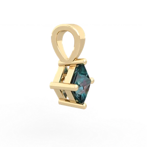 Alexandrite 5Mm Princess Solitaire 14K Yellow Gold pendant P1789