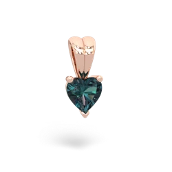 Alexandrite 5Mm Heart Solitaire 14K Rose Gold pendant P1861