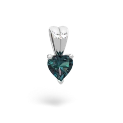 Alexandrite 5Mm Heart Solitaire 14K White Gold pendant P1861