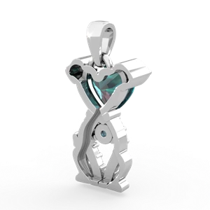Alexandrite Puppy Love 14K White Gold pendant P5800