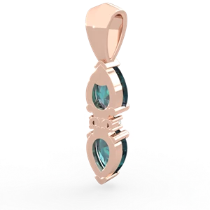 Alexandrite Bowtie Drop 14K Rose Gold pendant P0865