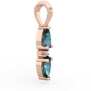 Alexandrite Bowtie Drop 14K Rose Gold pendant P0865