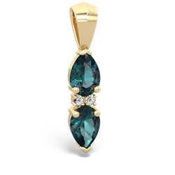 Alexandrite Bowtie Drop 14K Yellow Gold pendant P0865