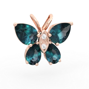 Alexandrite Butterfly 14K Rose Gold pendant P2215