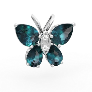 Alexandrite Butterfly 14K White Gold pendant P2215