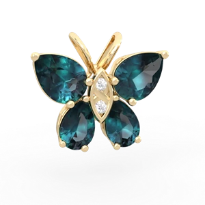 Alexandrite Butterfly 14K Yellow Gold pendant P2215