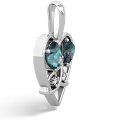 Alexandrite Celtic Trinity Heart 14K White Gold pendant P5331