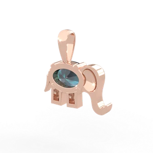 Alexandrite Elephant 14K Rose Gold pendant P2555