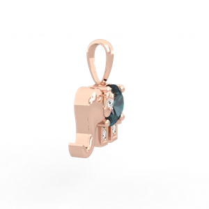 Alexandrite Elephant 14K Rose Gold pendant P2555