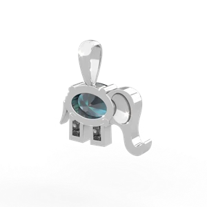 Alexandrite Elephant 14K White Gold pendant P2555