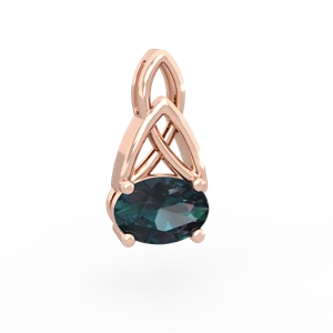 Alexandrite Celtic Trinity Knot 14K Rose Gold pendant P2389
