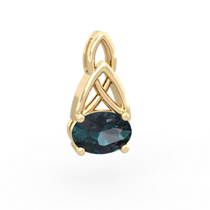 Alexandrite Celtic Trinity Knot 14K Yellow Gold pendant P2389