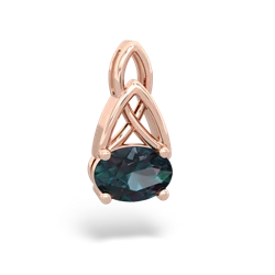 Alexandrite Celtic Trinity Knot 14K Rose Gold pendant P2389