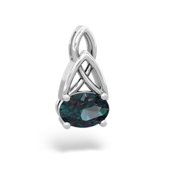 Alexandrite Celtic Trinity Knot 14K White Gold pendant P2389