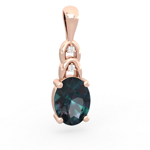 Alexandrite Links 14K Rose Gold pendant P4032