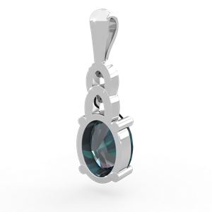 Alexandrite Links 14K White Gold pendant P4032