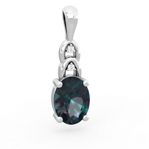 Alexandrite Links 14K White Gold pendant P4032