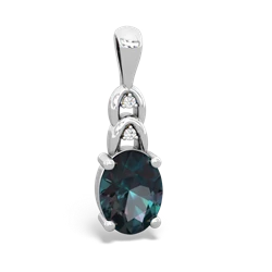 Alexandrite Links 14K White Gold pendant P4032