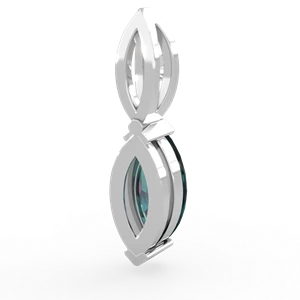 Alexandrite Marquise Drop 14K White Gold pendant P5333