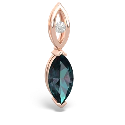 Alexandrite Marquise Drop 14K Rose Gold pendant P5333