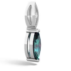 Alexandrite Marquise Drop 14K White Gold pendant P5333