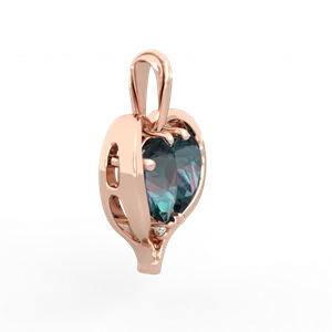 Alexandrite Two Become One 14K Rose Gold pendant P5330