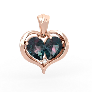 Alexandrite Two Become One 14K Rose Gold pendant P5330