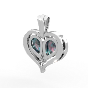 Alexandrite Two Become One 14K White Gold pendant P5330