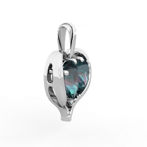 Alexandrite Two Become One 14K White Gold pendant P5330