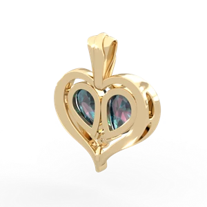 Alexandrite Two Become One 14K Yellow Gold pendant P5330