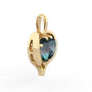Alexandrite Two Become One 14K Yellow Gold pendant P5330