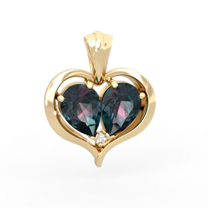Alexandrite Two Become One 14K Yellow Gold pendant P5330