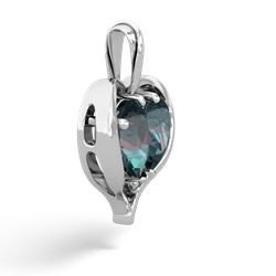 Alexandrite Two Become One 14K White Gold pendant P5330